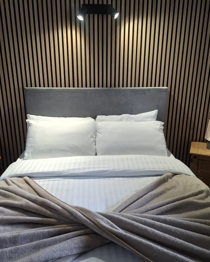 Bedroom cleaned and made up with fresh linen ready for the next guest